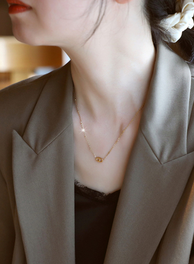 ZOXI不掉色猪鼻子项链轻奢小众女