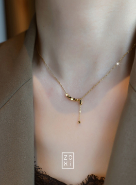 ZOXI八方来财流苏碎金子项链女款