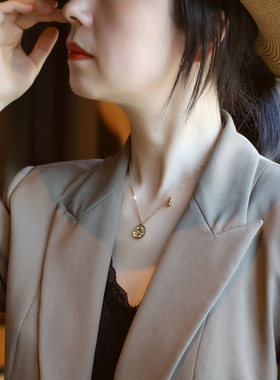 ZOXI吉祥如意葫芦项链钛钢锁骨链