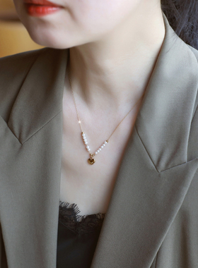 ZOXI2025新款爱心珍珠项链女