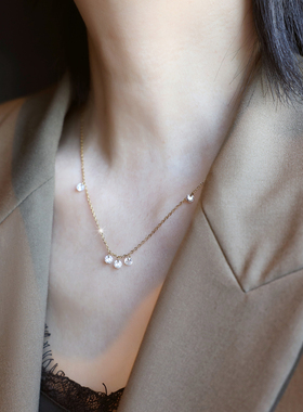 ZOXI不掉色红色钻石项链生日礼物