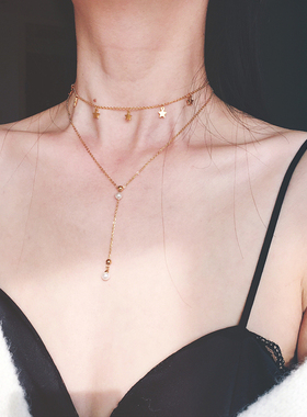 zoxi小众网红星星太钢女ins项链