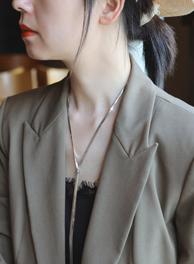 ZOXI钛钢长款毛衣项链不掉色女士