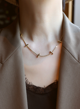 ZOXI钛钢满天星休闲项链轻奢小众