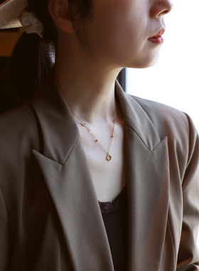 ZOXI钛钢不掉色四叶草项链配饰