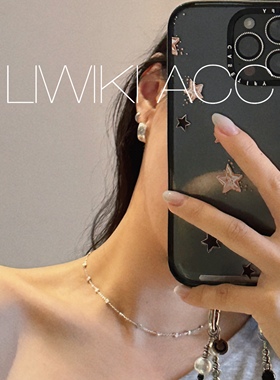 s925纯银叠戴百搭闪光珠通勤项链