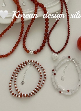 新中式项链s925银新年圣诞款玛瑙