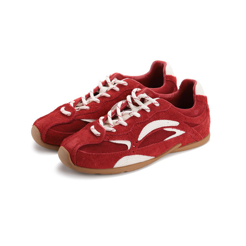 冉言2025春季新款复古百搭平底内增高德训鞋女软底休闲赛车鞋板鞋 - 图3