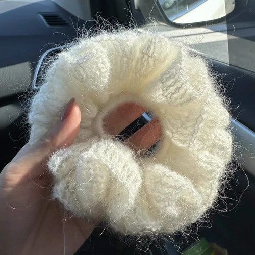 马海毛发圈发绳钩针毛线手工编织diy材料包钩织头绳大肠发饰自制 - 图2