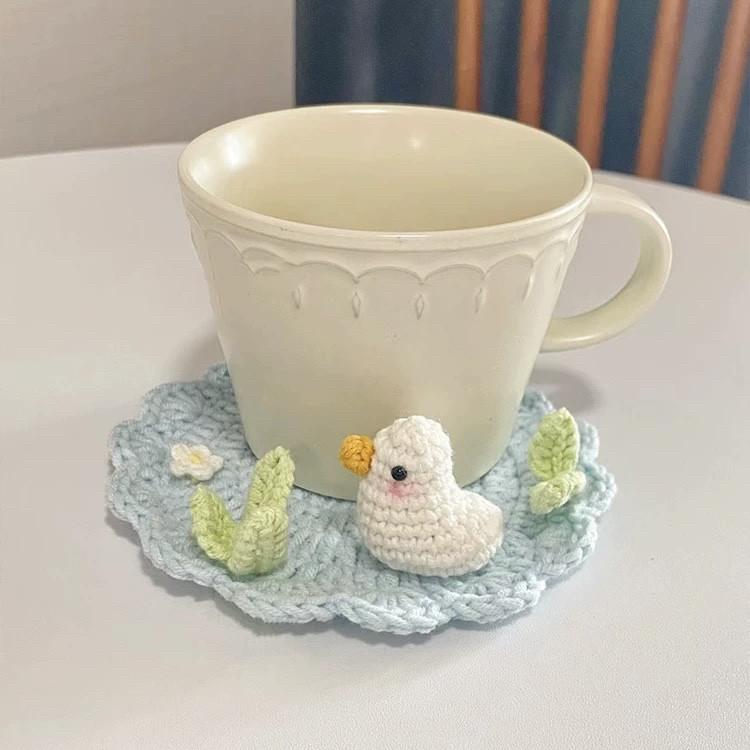 手工编织diy材料包自制礼物小羊小熊小鸭喝水杯垫手编毛线钩针,淘宝优惠券,粉丝福利购,淘宝优惠卷