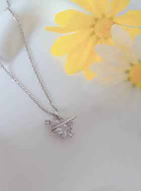 紫米锁骨链钛钢爱心吊坠女不掉色