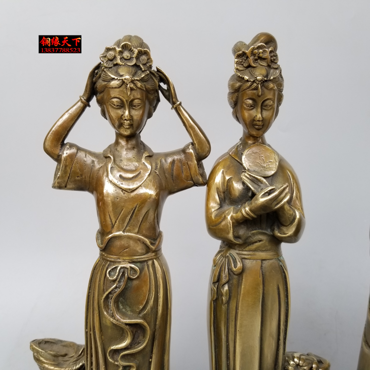 家居铜四大美女铜像西施貂蝉杨玉环王昭君铜器铜雕工艺品摆件定做 - 图1