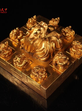 实心纯铜玉玺印章宋代皇帝桌面