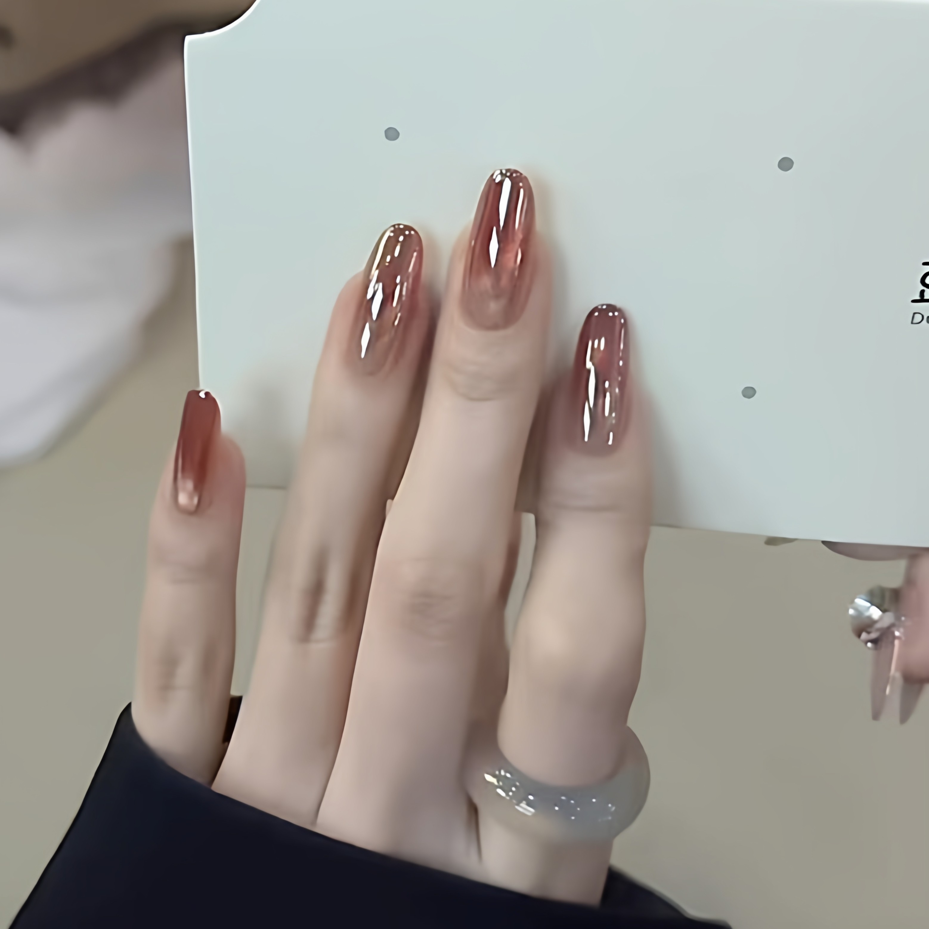 M391气质新年美甲高级镜面猫眼穿戴甲半手工显白猫眼贴片可拆,淘宝优惠券,粉丝福利购,淘宝优惠卷