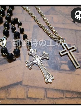 终极骷髅哥特项链吉他十字架