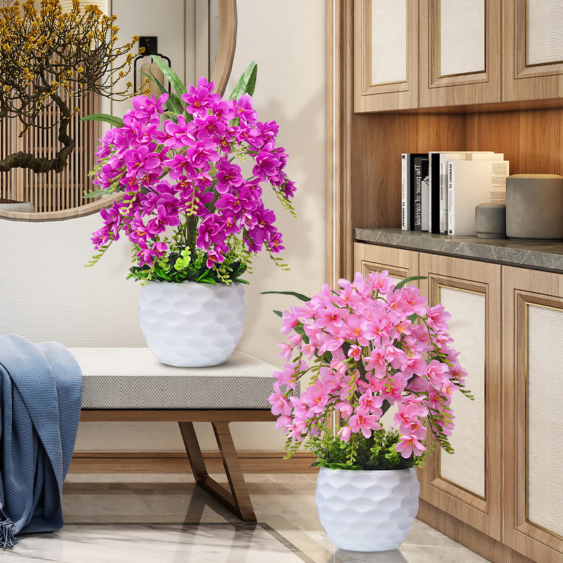 仿真花套装蝴蝶兰花假花盆栽客厅电视柜装饰花客厅室内摆件塑料花,淘宝优惠券,粉丝福利购,淘宝优惠卷