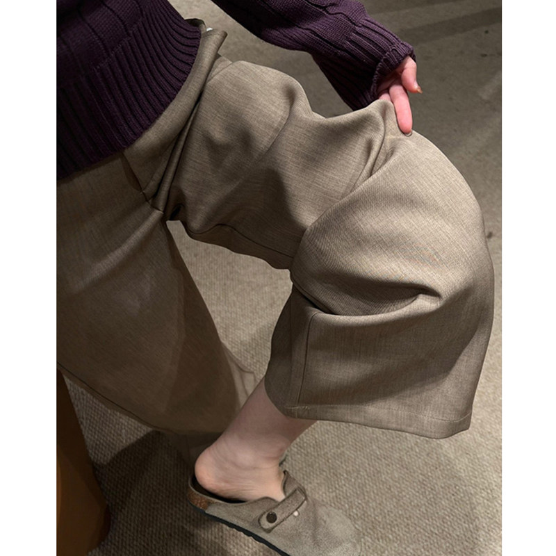直筒西装阔腿裤女大码春季2026新款胖mm宽松显瘦梨型身材休闲长裤,淘宝优惠券,粉丝福利购,淘宝优惠卷