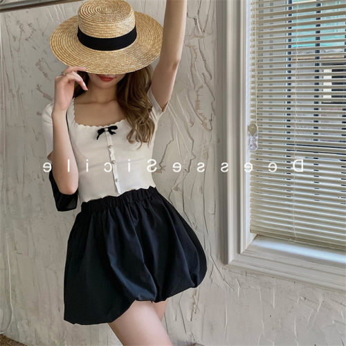 2026夏季韩版少女心爆棚立体蓬蓬花苞裤南瓜短裤灯笼裤百搭女裤子 - 图2