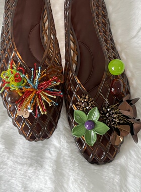 原创设计高端重工鞋花适配crocs