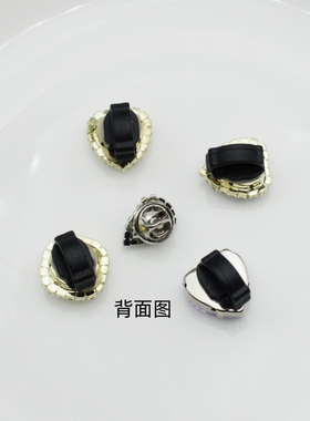 紫色爱心钻帆布鞋diy配饰鞋扣