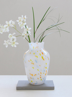 法式琉璃花瓶摆件客厅插花高级感鲜花水培玻璃花器餐桌设计感