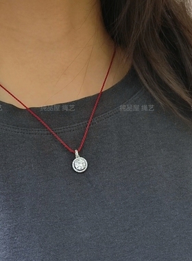 挂绳穿珠子锁骨链百搭项链