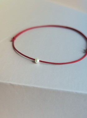 极细五彩色红绳手链淡水随型小珍珠防过敏显白手绳送闺蜜礼物女