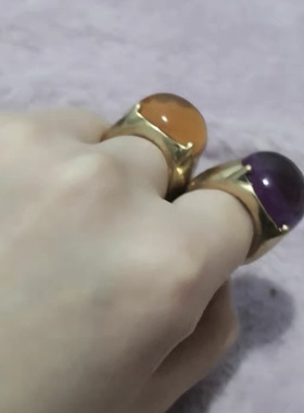 满38包邮 中古风vintage复古树脂仿宝石戒指环 夏季清仓