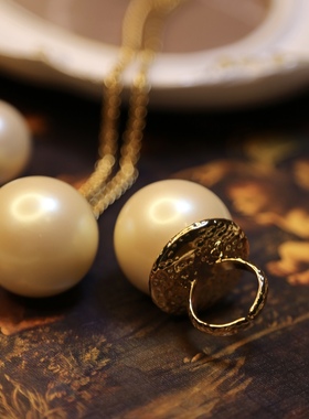 发饰百搭黄铜镀真金珐琅戒