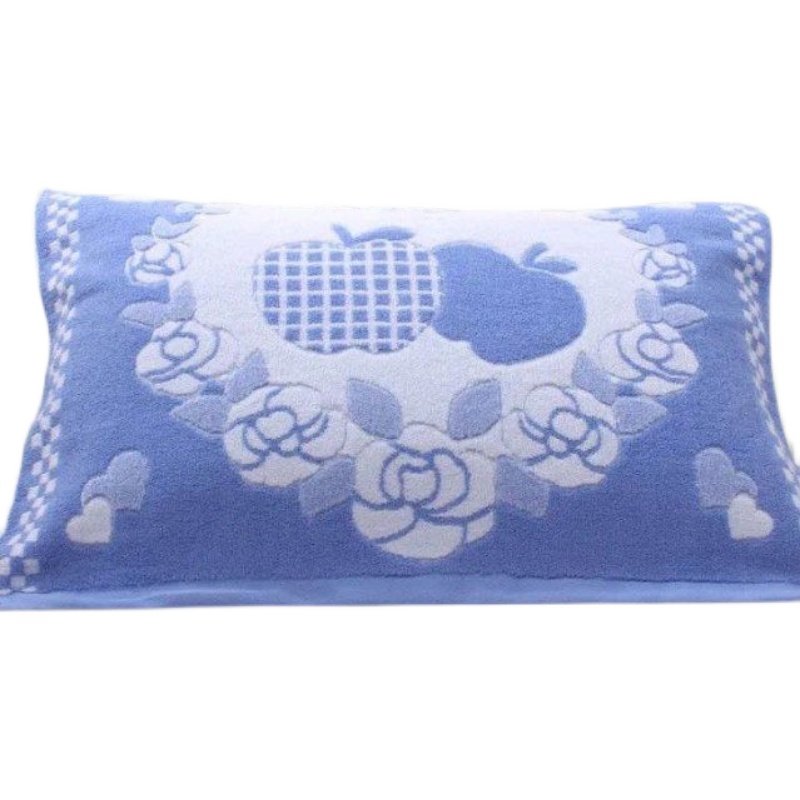 100%全棉卡通老式素色枕巾 纯棉纯色单人枕头毛巾加厚加大一对装 - 图3