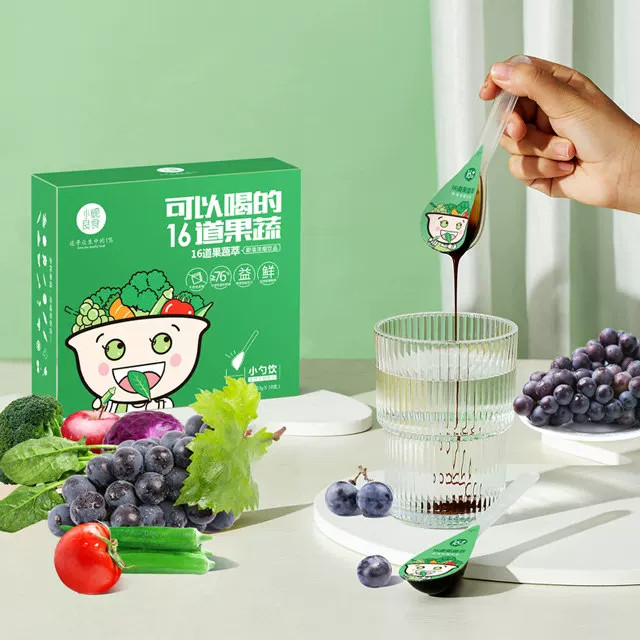 小碗良食益生元山楂萃原榨蓝莓萃16道果蔬萃猕猴桃鲜橙萃便携美味