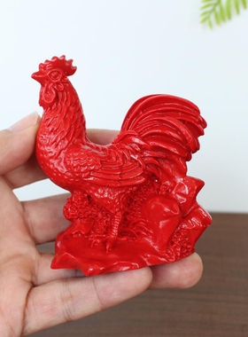 朱砂12生肖鸡大公鸡风水用品化房子东南方缺角家用工艺品摆件