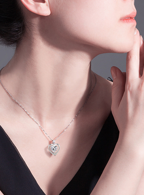 生日礼物925银女生爱心吊坠