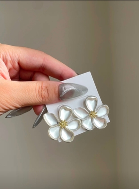 欧美饰品卷边五叶花蕊蛇链套装 项链耳钉花朵戒指小清新锁骨链