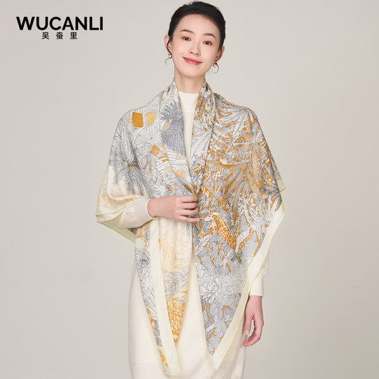Autumn and winter double-sided printed Chinese style shawl gifts