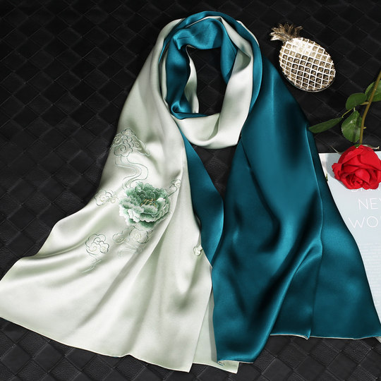 Silk Scarf Women's Spring and Autumn Suzhou Embroidery Wedding Mom