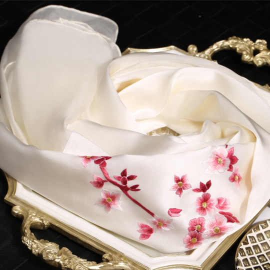 Spring and Autumn Suzhou Embroidery Silk Scarf Fashion Scarf Women's High-end Gift