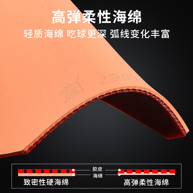 红双喜乒乓球拍胶皮PF4乒乓球套胶反胶弧圈快攻型粘性胶皮乒乓球_虎窝淘