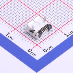 MICRO-01-G4P1-A1T2 USB连接器 Micro-B 母座 卧贴 有卷边有柱固 - 图0