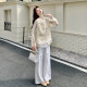 ສະໄຕລ໌ແຫ່ງຊາດ light luxury lady style beaded embroidered vest suit summer 2026 new thin inner transparent in three-piece wide-leg pants pants set
