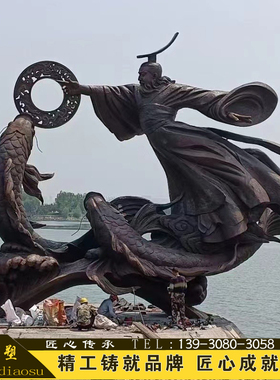 农耕文化雕塑农夫赶牛耕田雕像