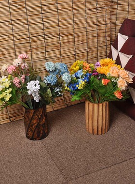 花瓶桌面泰国插花瓶实木简约