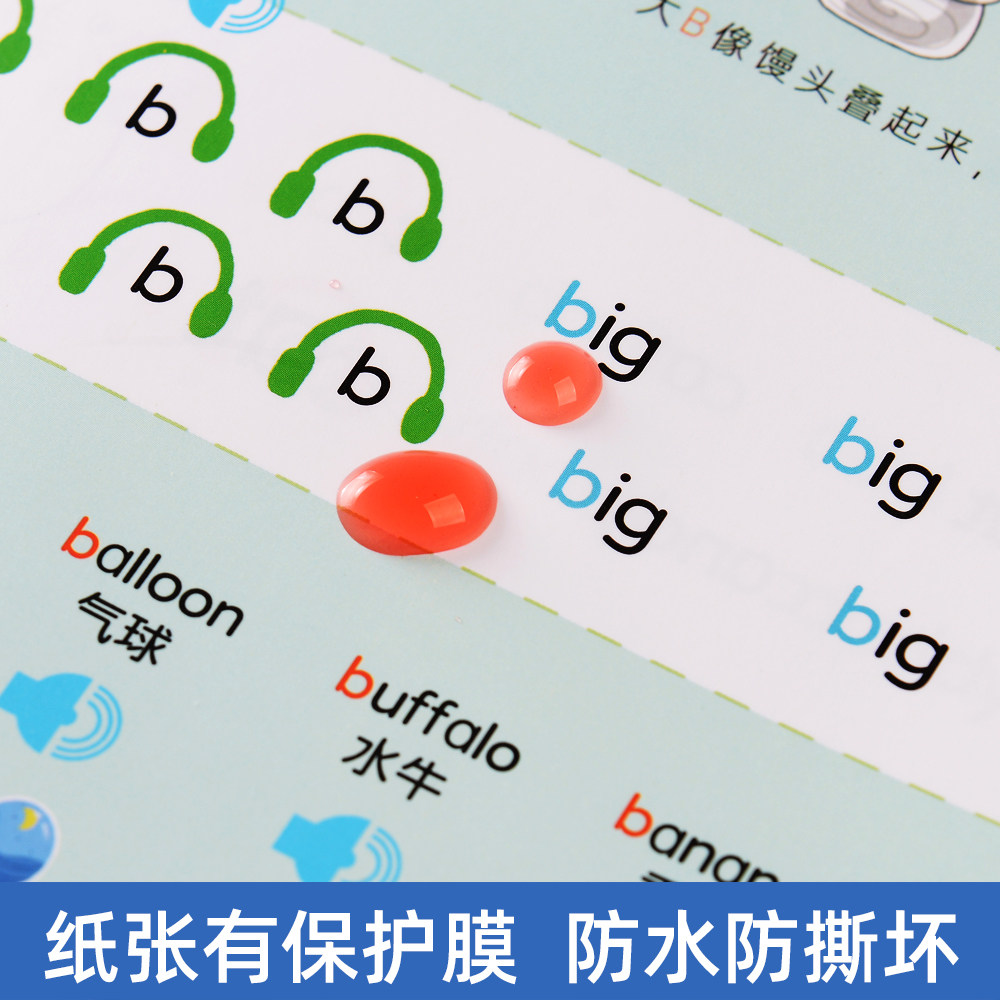 26个英文字母发音自然拼读英语启蒙音标点读机有声挂图表学习神器,淘宝优惠券,粉丝福利购,淘宝优惠卷
