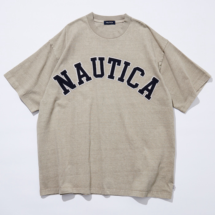 【NextVogue】NAUTICA PIGMENT DYED全棉水洗做旧字母圆领短袖T-图2