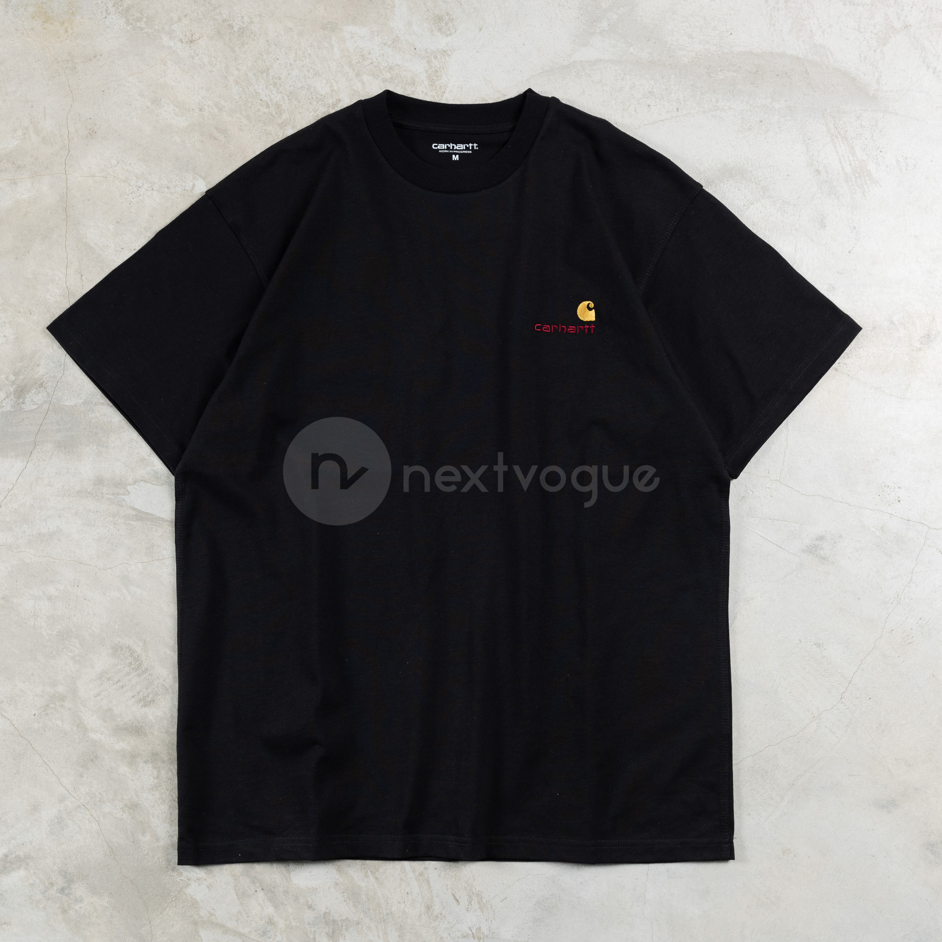 【NextVogue】carhartt wip american script 刺绣小标logo短袖 - 图3