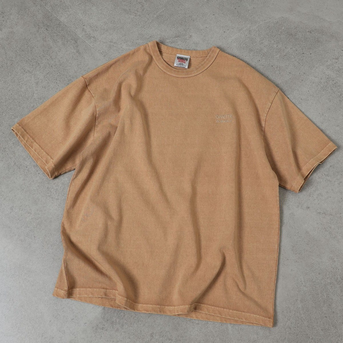 【NextVogue】BEAMS ONEITA PIGMENT DYE水洗做旧宽松短袖T恤24ss-图0