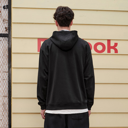 Reebok锐步官方男女同款运动休闲简约时尚宽松舒适连帽针织套头衫