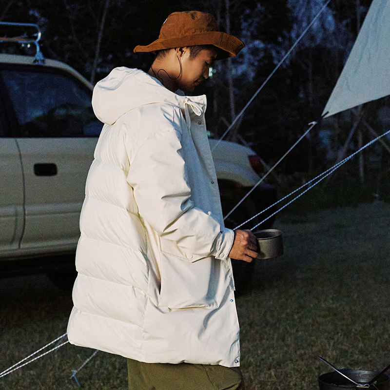 reebok官方情侣款纯色长款羽绒服 reebok运动羽绒服