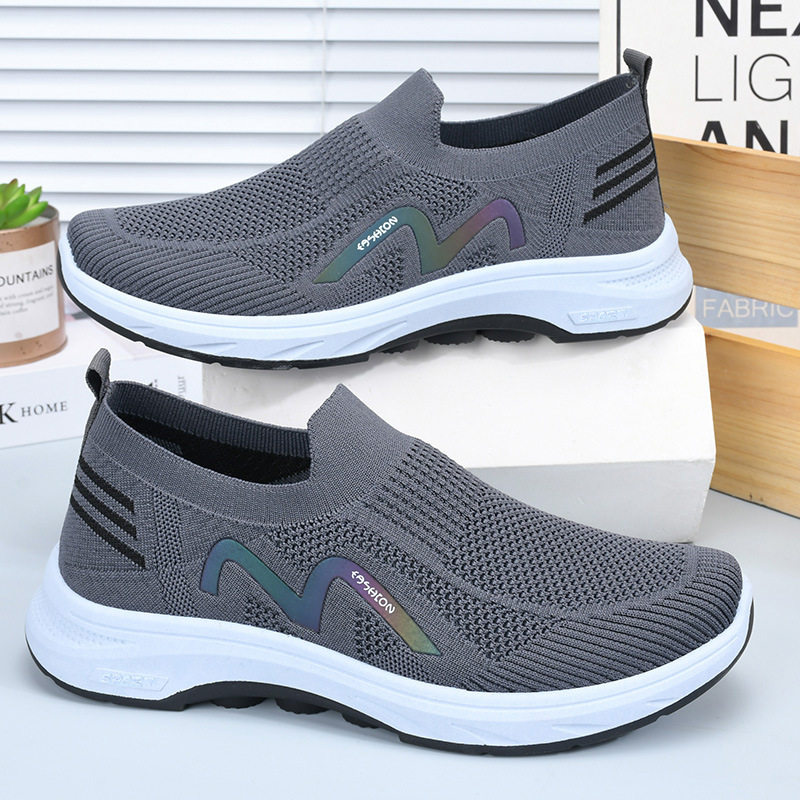 休闲鞋男春秋新款老北京布鞋软底一脚蹬男鞋时尚轻便不累脚健步 - 图2