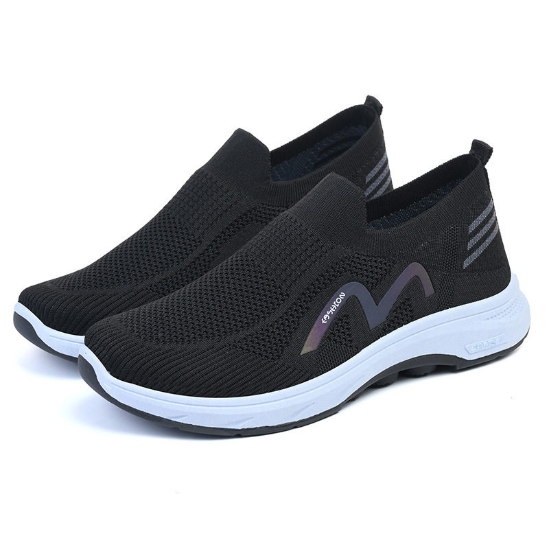 休闲鞋男春秋新款老北京布鞋软底一脚蹬男鞋时尚轻便不累脚健步 - 图3